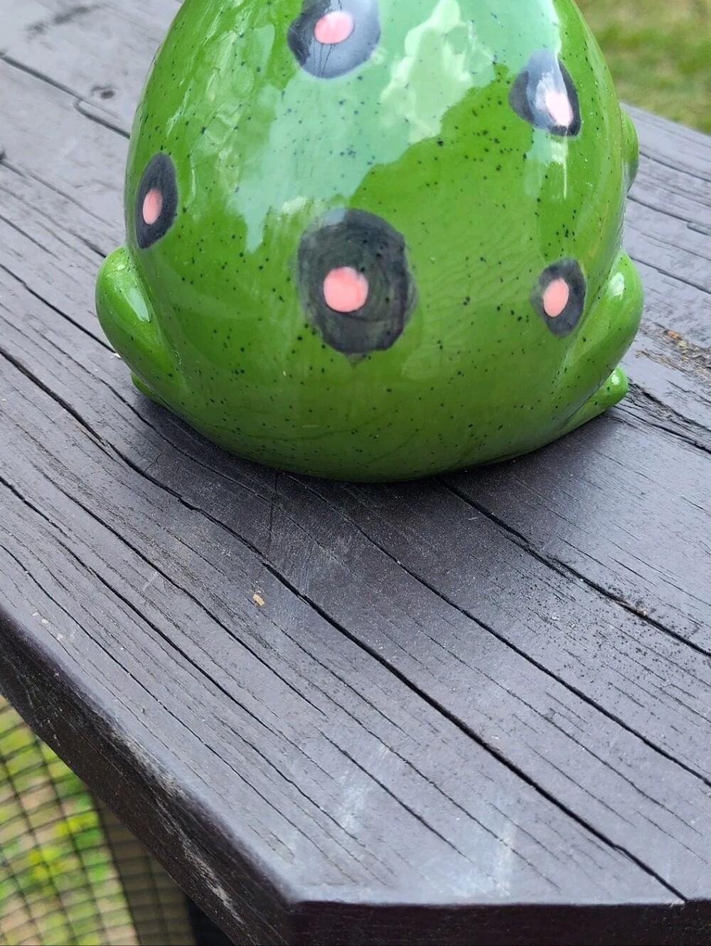 Cute Vintage Frog Handmade Ceramic Garden Decor - Picture 4 of 5